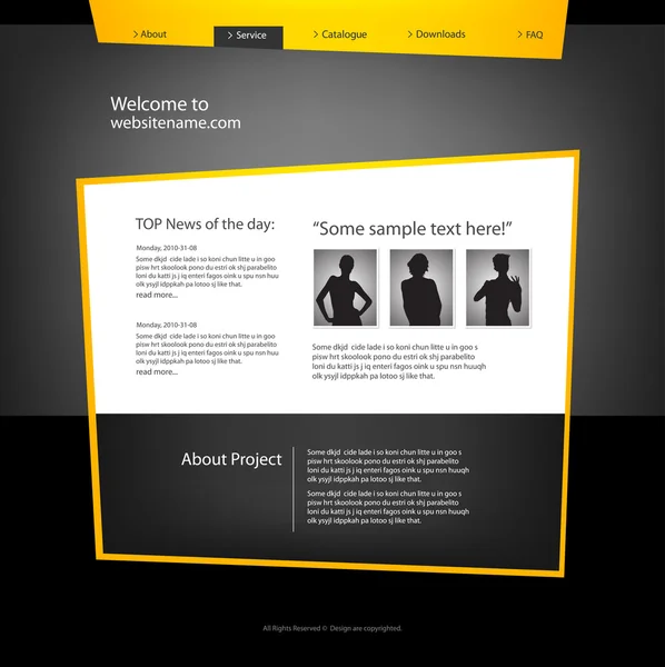 Modelo de design web site, vetor . — Vetor de Stock