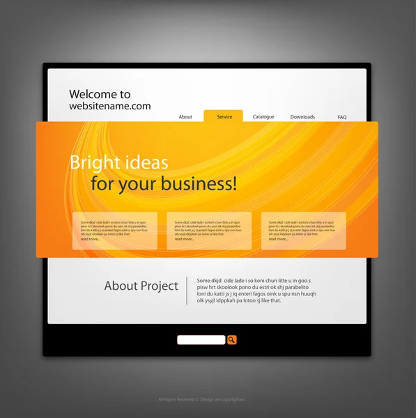 Vektör, Web site tasarım şablonu. — Stok Vektör