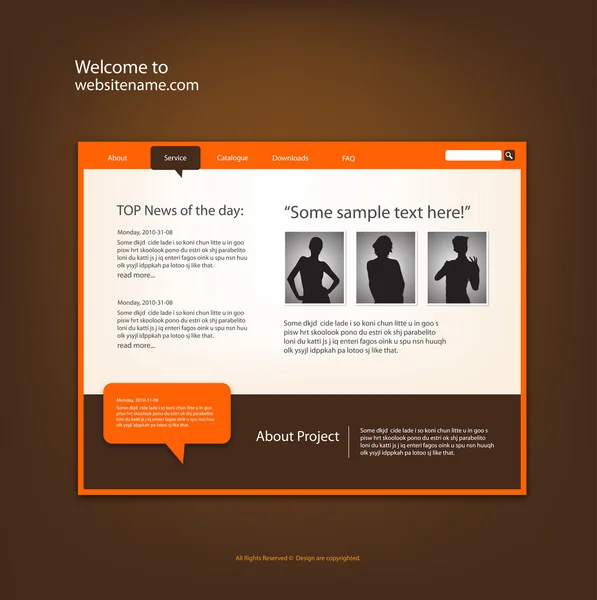 Modello di progettazione del sito web, vettore . — Vettoriale Stock