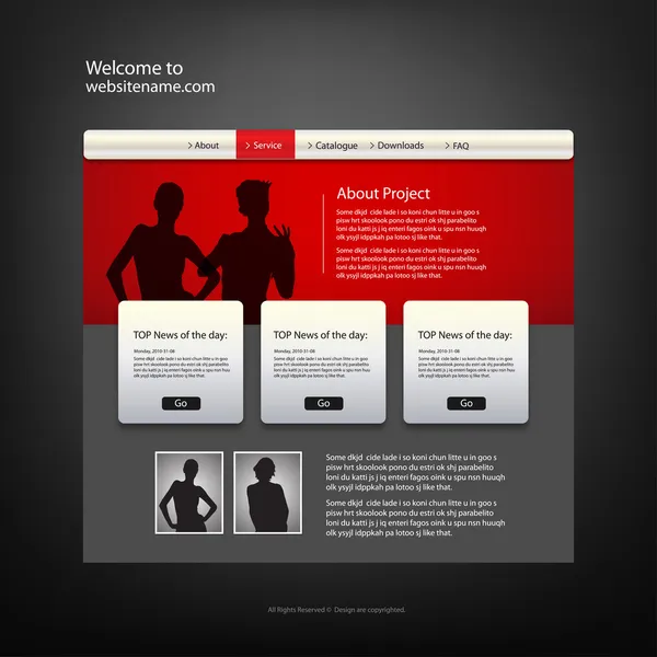 Website ontwerpsjabloon, vector. — Stockvector