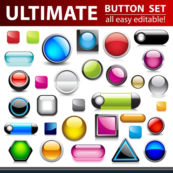 Ultimate button set for web design. — Stock Vector