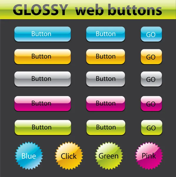 Buttons for web design. Vector. — Stock Vector