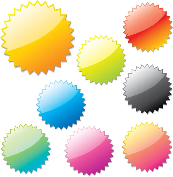 Vector. felgekleurde, glanzend web stickers. — Stockvector