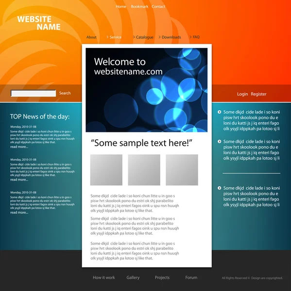 Web site design template, vector. — Stock Vector