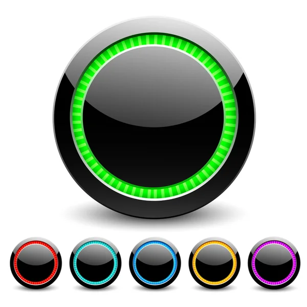 Botones de mirada negra para diseño web. Vector . — Archivo Imágenes Vectoriales