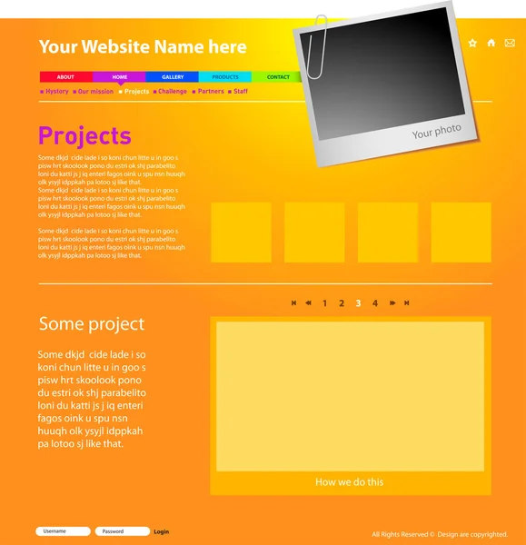 Web site design template — Stock Vector