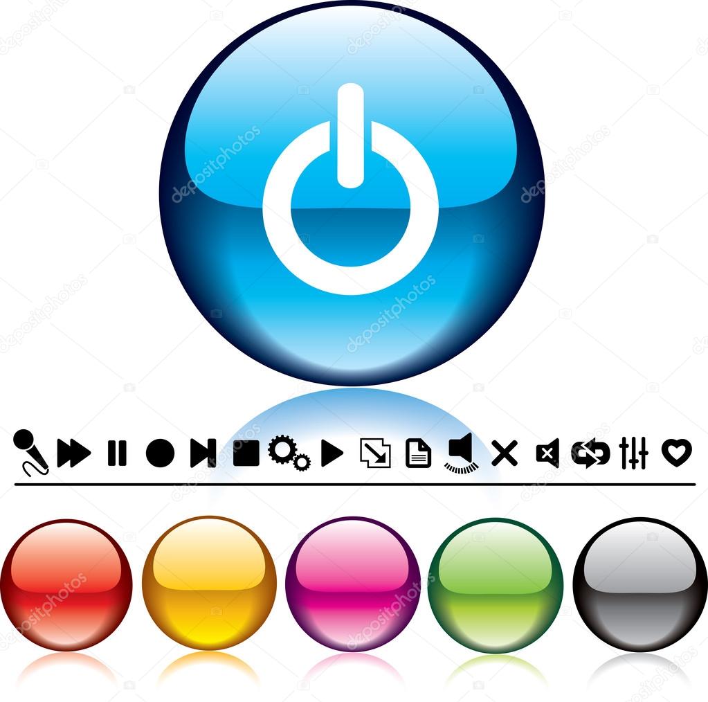 Vector glossy Buttons and Icons for Web Applications.