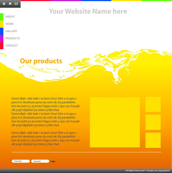 Ontwerpsjabloon web site — Stockvector