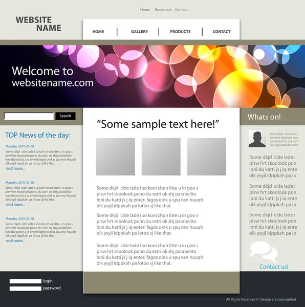 Webbplats designmall — Stock vektor
