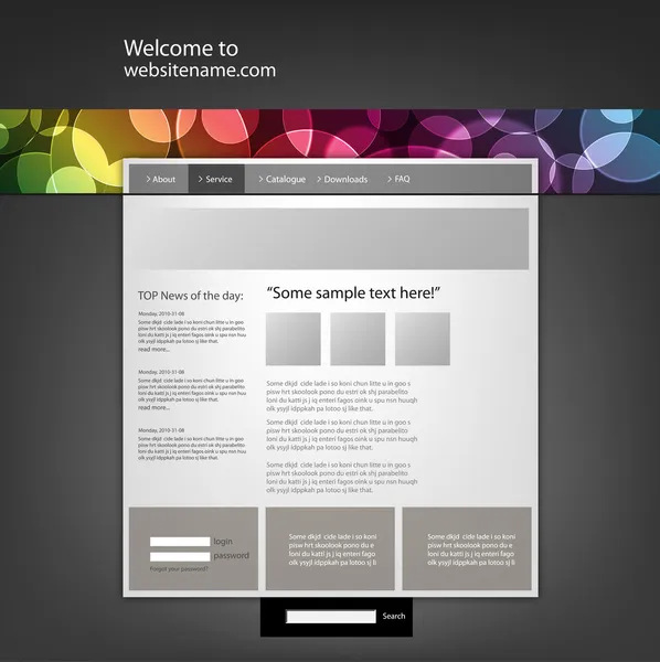 Šablona návrhu webu — Stockový vektor