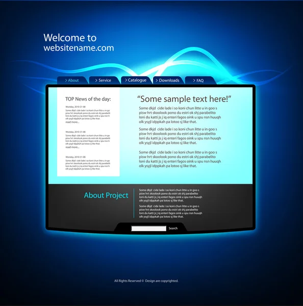 Web sitesi tasarım şablonu — Stok Vektör