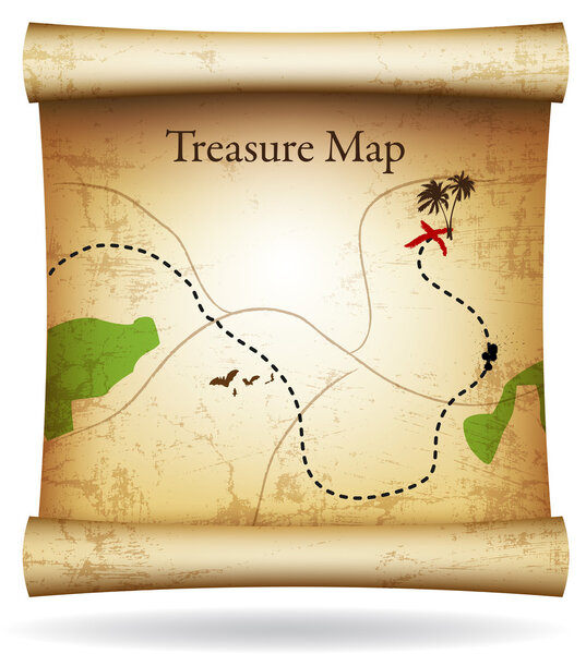 Treasure map. Vector.