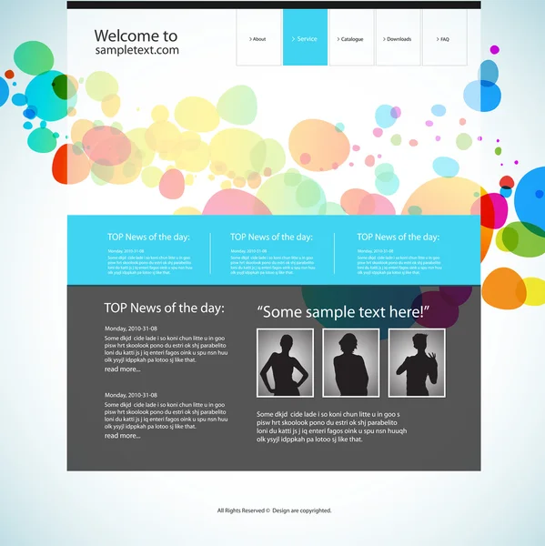 Modello di design del sito web . — Vettoriale Stock