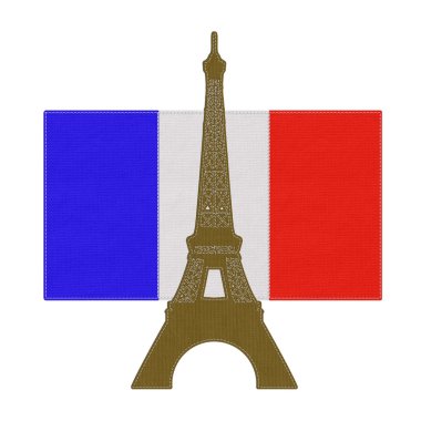 Eyfel Kulesi, paris. dikiş tarzı kumaş zemin üzerine Fransa'da