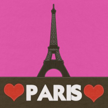 Eyfel Kulesi, paris. dikiş tarzı kumaş zemin üzerine Fransa'da