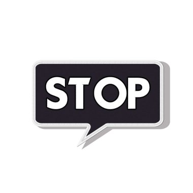 Dur işareti ile dikiş tarzı kumaş zemin üzerine