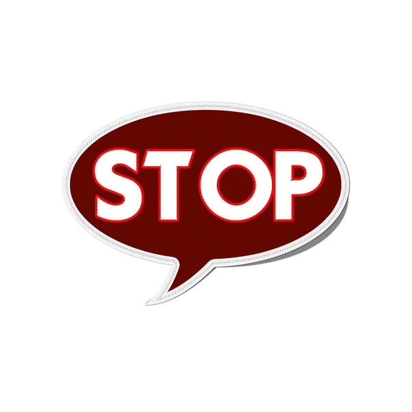 Segno di stop con punto stile su sfondo tessuto — Foto Stock