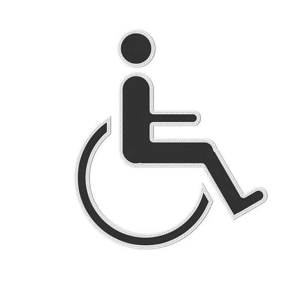 Disabled icon sign with stitch style on fabric background — Stock Photo, Image