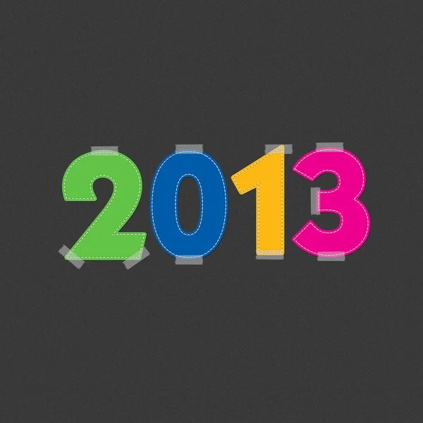 Happy new year 2013 with stitch style — Stock Photo, Image