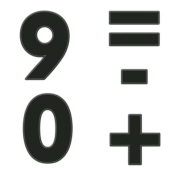 Alfabet z wzór ściegu na elementy tkaniny — Zdjęcie stockowe