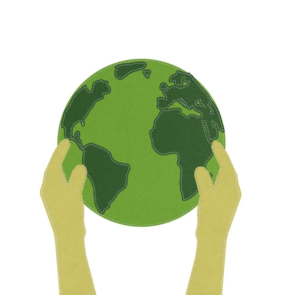 Earth with stitch style — Stock Photo, Image