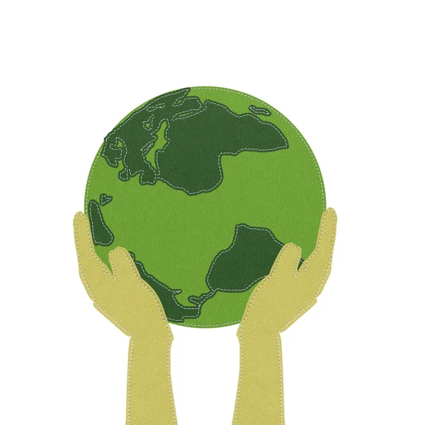 Earth with stitch style — Stock Photo, Image