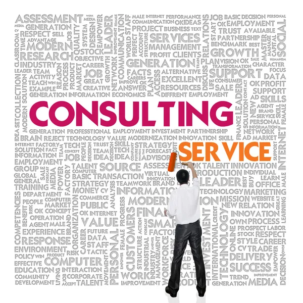 Business word cloud for business and finance concept, Consulting service — Stock Photo, Image