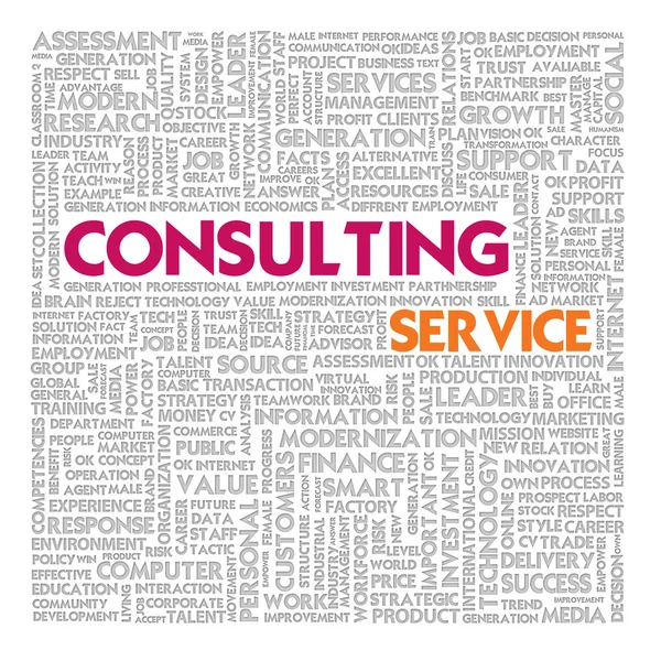 Business word cloud for business and finance concept, Consulting service — Stock Photo, Image