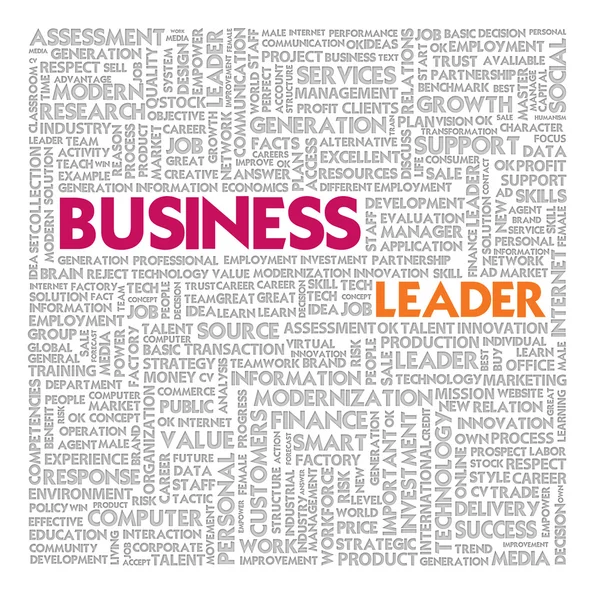 Business word cloud para o conceito de negócios e finanças, Business Leader — Fotografia de Stock