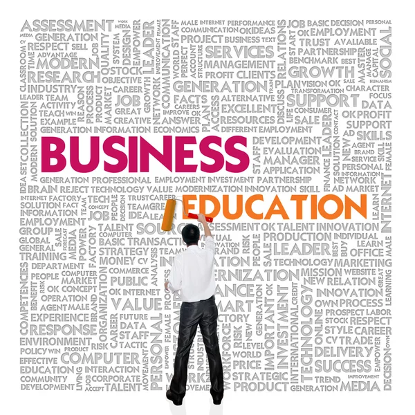 Business Word Cloud für Unternehmens- und Finanzkonzept, Business Education — Stockfoto