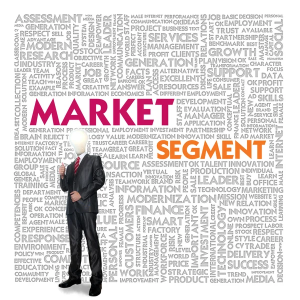 Business word cloud for business and finance concept, Market Segment — Stock Photo, Image