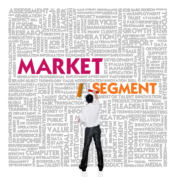 Business word cloud for business and finance concept, Market Segment — Stock Photo, Image