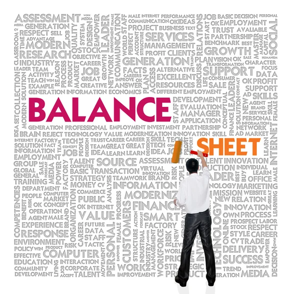 Business word cloud for business and finance concept, Balance sheet — Stock Photo, Image