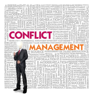 iş ve ekonomi kavramı, çatışma yönetimi için iş kelime bulutu