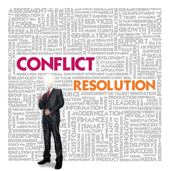 Облако бизнес-слов для концепции бизнеса и финансов, Управление конфликтами — стоковое фото
