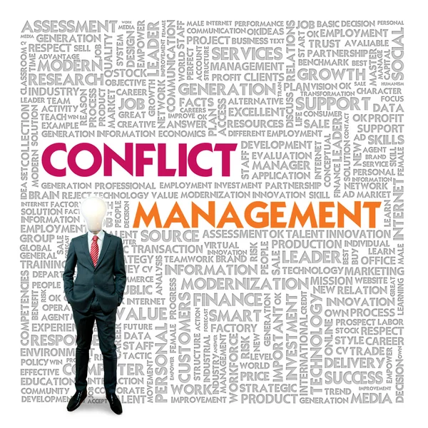 Obchodní slovo mrak pro podnikání a financí koncepce, řízení konfliktů — Stock fotografie