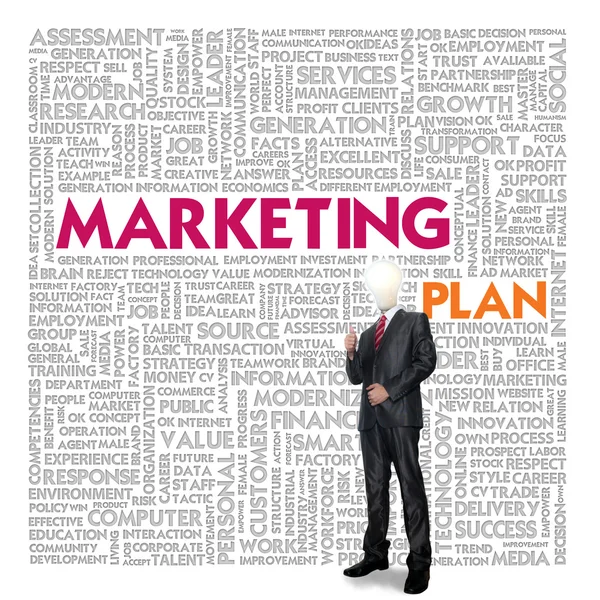 Business word cloud per concetto di business e finanza, Marketing Plan — Foto Stock