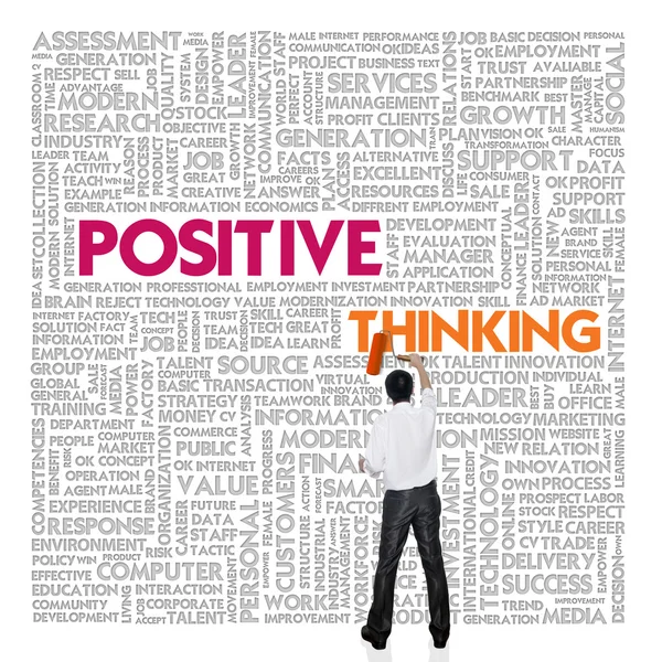 Word cloud for business and finance concept, Positive Thinking — Stock Photo, Image