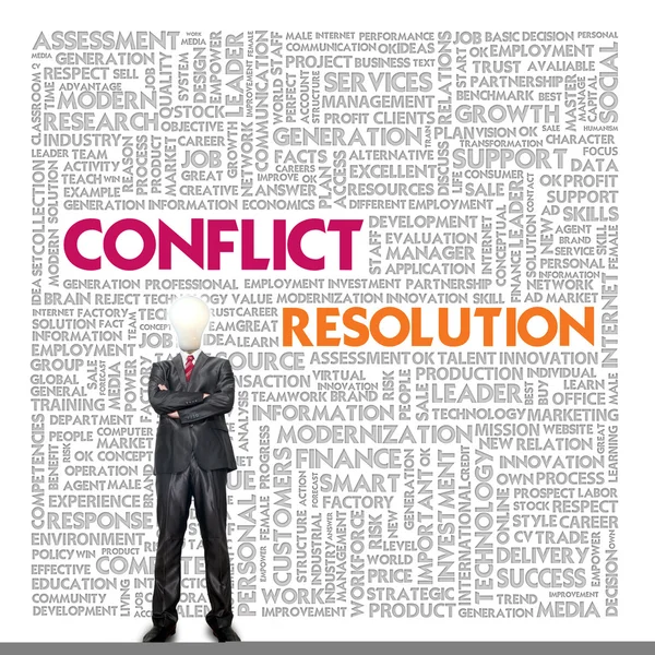 Облако бизнес-слов для концепции бизнеса и финансов, Управление конфликтами — стоковое фото