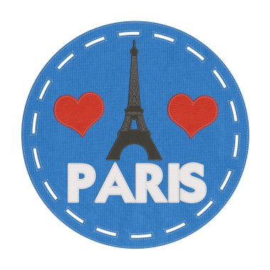 Eyfel Kulesi, paris. dikiş tarzı kumaş zemin üzerine Fransa'da