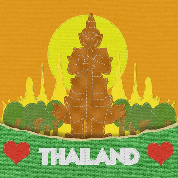 Thailand resor konceptet withi stygn stil på tyg bakgrund — Stockfoto