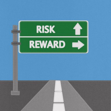 kumaş dikiş tarzı ile risk ve ödül Otoban işareti kavramı