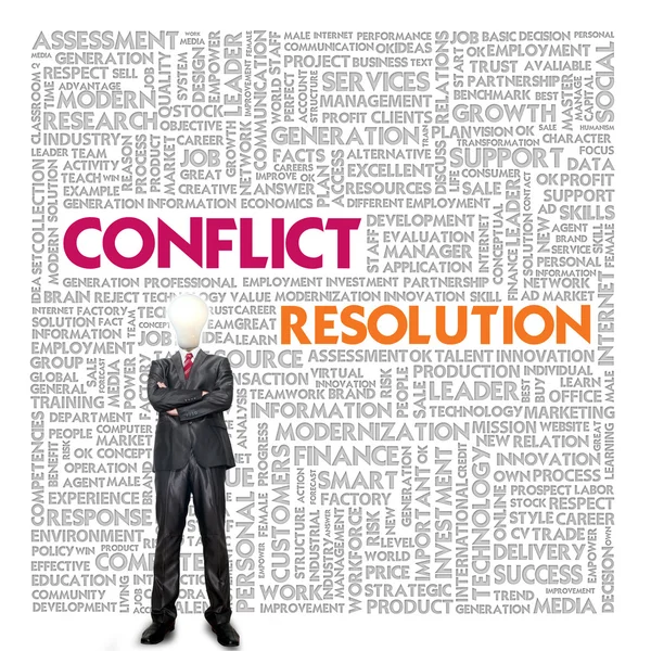 Business word cloud for business and finance concept, Conflict M — Stock Photo, Image
