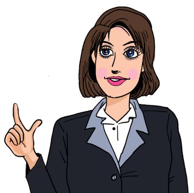 Güzel yönetici kız karakter konuşuyor..