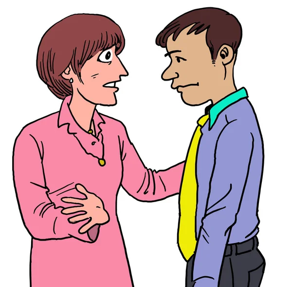 Woman Gives Advice Her Husband — Stockový vektor