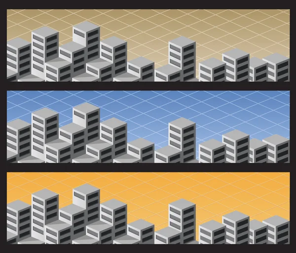 Casas isométricas — Archivo Imágenes Vectoriales