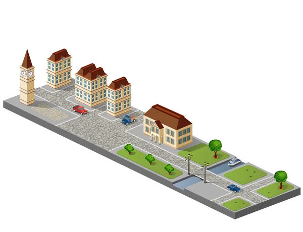 Town in isometric — Stock Vector