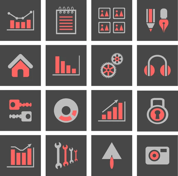 Icons with charts and graphs — Stock Vector