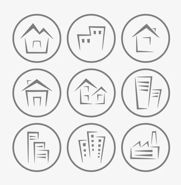 Immagini di case ed edifici — Vettoriale Stock