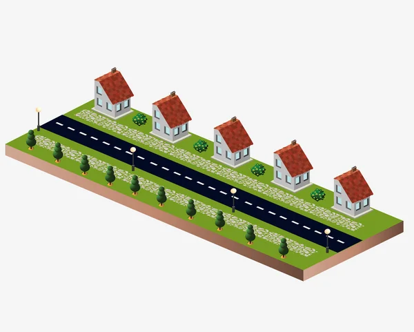 Casas de aldeia — Vetor de Stock